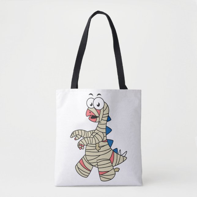 Bolsa Tote Um Estegossauro De Cartoon Vestiu Como Uma Mamã. (Frente)