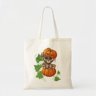 Bolsa Tote Um filhote fofo com olhos grandes com um chapéu de