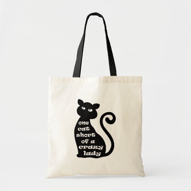 Bolsa Tote Um gato curto de uma senhora louca (Frente)