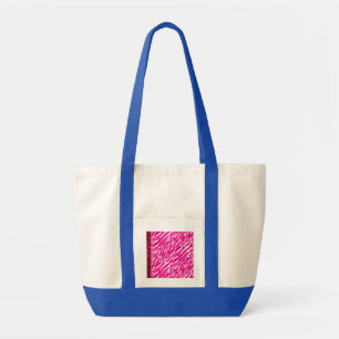 Bolsa Tote Um intrincado padrão floral em rosa e branco, arte
