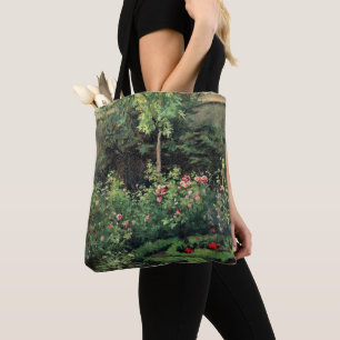 Bolsa Tote Um Jardim de Rosas por Camille Pissarro,