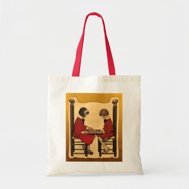 Bolsa Tote "Um jogo de cheques" (Frente)