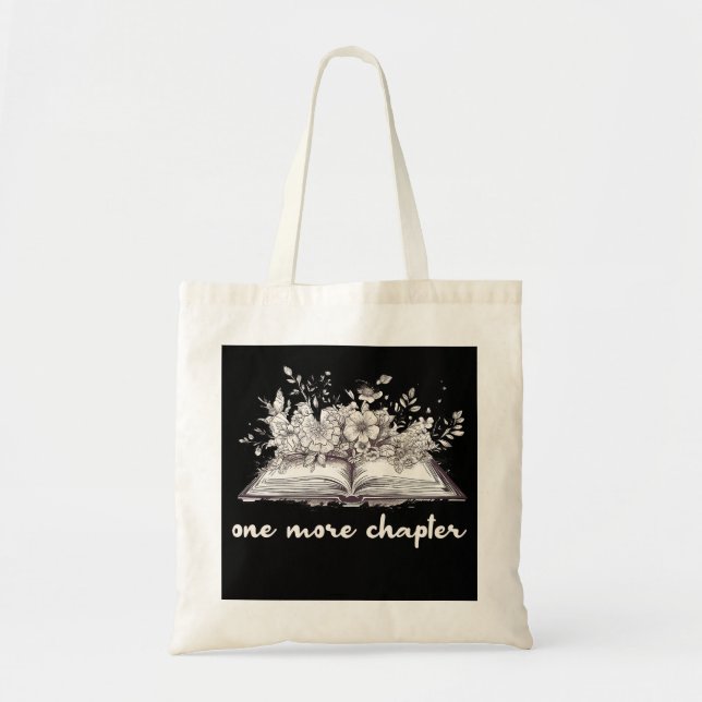 Bolsa Tote Um Livro Mais Um Capítulo Com Flores  (Frente)