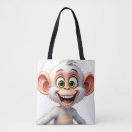 Bolsa Tote Um macaco branco sorridente