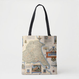 Bolsa Tote Um mapa de Yorkshire: Equitação do leste
