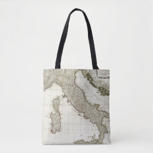 Bolsa Tote Um mapa novo de Italia com as ilhas de Sicília