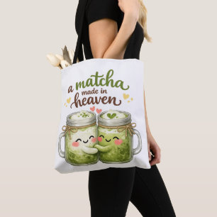 Bolsa Tote Um Matcha Feito no Céu Fofo Pun Engraçado
