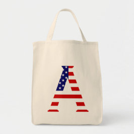 Bolsa Tote Um Monograma sobreposto ao gtcnt Flag dos EUA