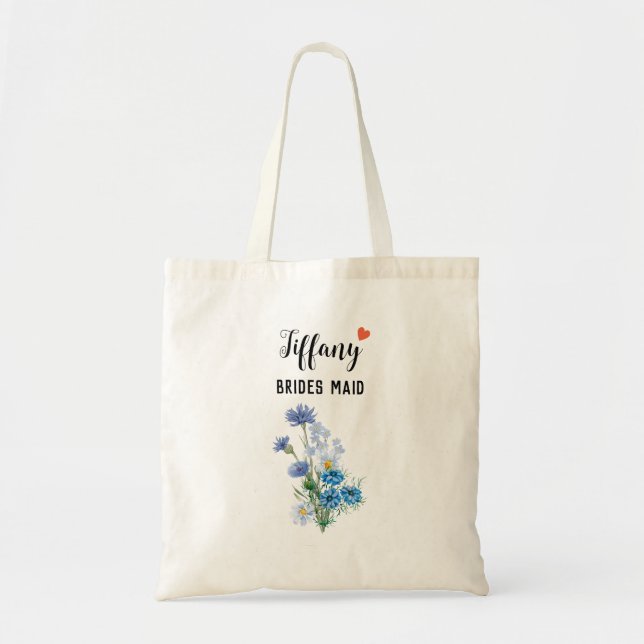 Bolsa Tote Um Monte De Flores Azuis De Noivas Personalizadas (Frente)
