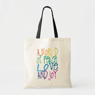 Bolsa Tote Um mundo de paz, amor e alegria
