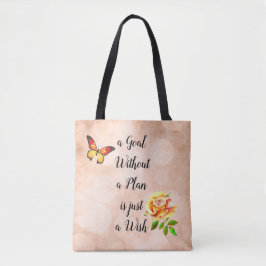 Bolsa Tote Um objetivo sem um plano é apenas um desejo