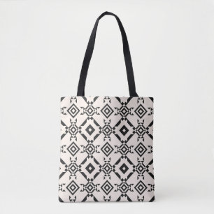 Bolsa Tote Um ornamento étnico moderno. Vintagem a preto e br