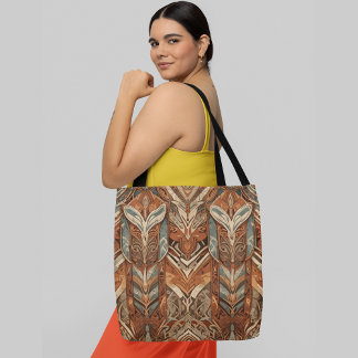 Bolsa Tote Um padrão abstrato simétrico trava geometria