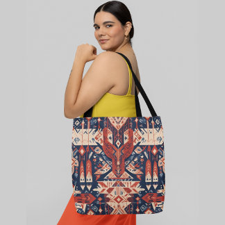 Bolsa Tote Um padrão de abstrato vibrante e intrincado