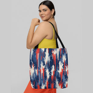 Bolsa Tote Um padrão geométrico abstrato preto-e-branco
