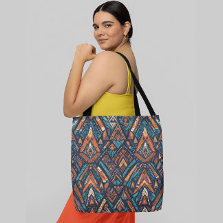 Bolsa Tote Um padrão geométrico abstrato sem costura