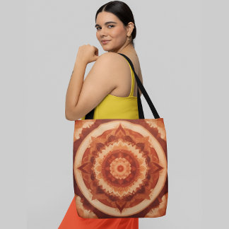 Bolsa Tote Um padrão intrincado de design de mandala simétric