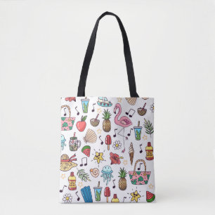 Bolsa Tote Um padrão perfeito com elementos de verão. ilustra