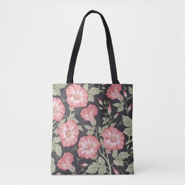 Bolsa Tote Um padrão perfeito. Flores selvagens Petunia. Beau (Frente)