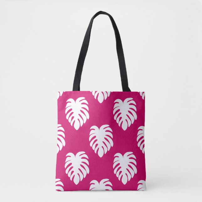 Bolsa Tote Um padrão tropical sem descontinuidades com monste (Frente)