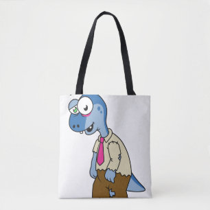 Bolsa Tote Um Parasaurolofo De Cartoon Vestiu Como Zombie.