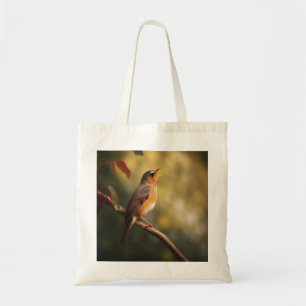 Bolsa Tote Um pássaro cantando pela manhã