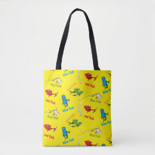 Bolsa Tote Um Peixe Dois Peixes Padrão Amarelo