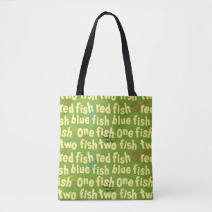 Bolsa Tote Um Peixe Dois Peixes Padrão Tipográfico