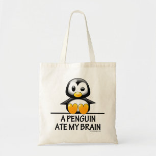 Bolsa Tote Um pinguim comeu meu cérebro