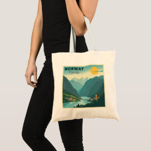 Bolsa Tote Um Poster de viagens Clássico Nostálgico - Fjords 