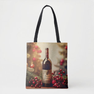 Bolsa Tote Um presente de vinho no feriado de inverno