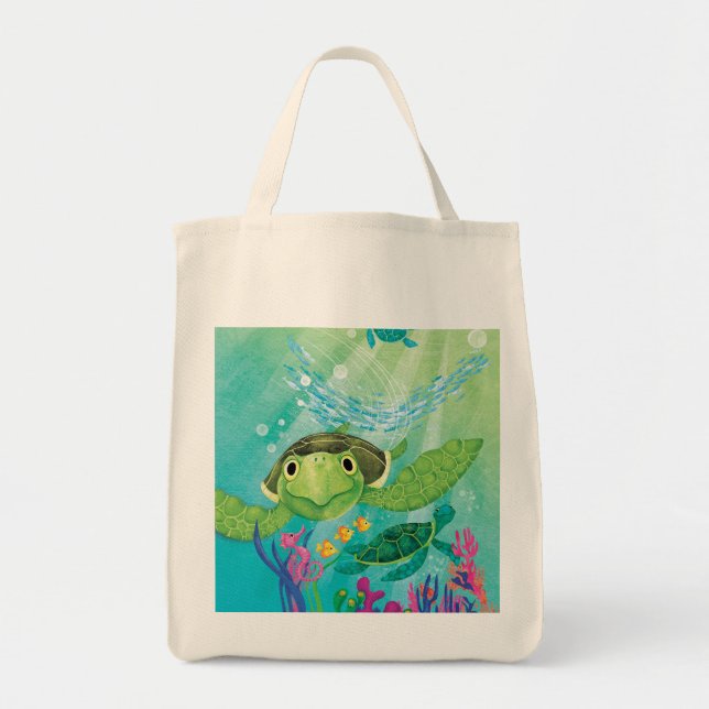 Bolsa Tote Um Resgate de Tartaruga Marítima (Frente)
