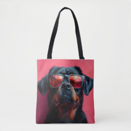 Bolsa Tote Um rottweiler legal com óculos de sol