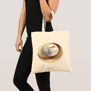 Bolsa Tote Um Saco de Moedas de Euro