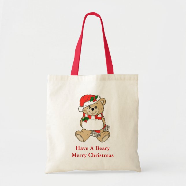 Bolsa Tote Um Saco de Presente de Natal Feliz (Frente)