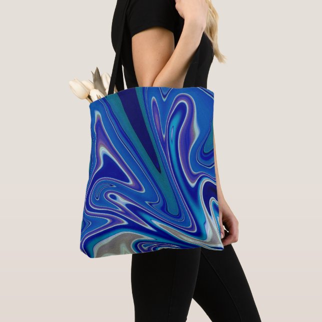 Bolsa Tote Um Salpico de Azul (Close Up)