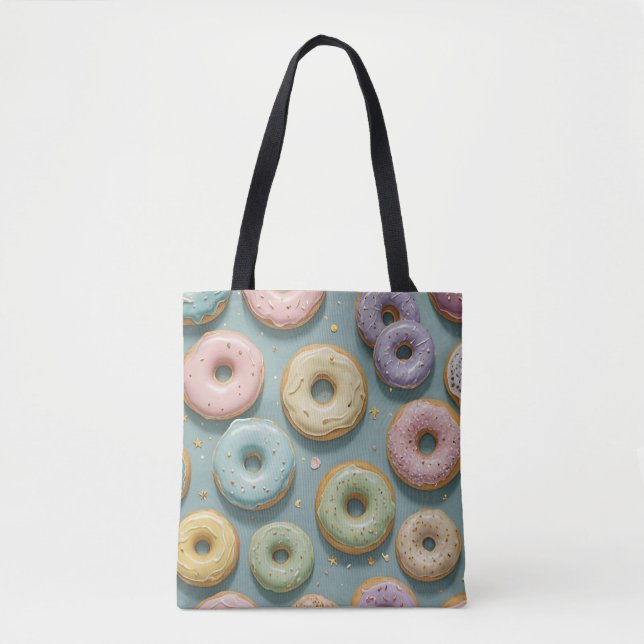 Bolsa Tote Um Sonho Caprichoso de Donuts Pastel (Frente)