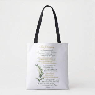 Bolsa Tote Um tempo para tudo - Eclesiastes 3: 1-8