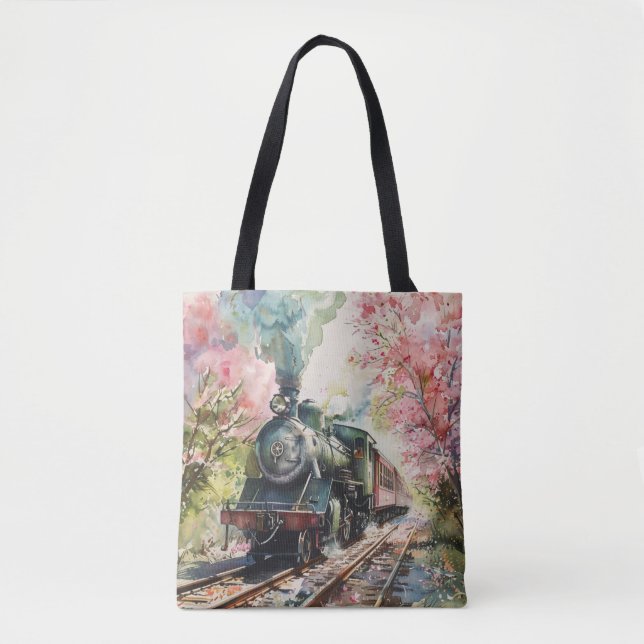 Bolsa Tote Um Trem na Primavera (Frente)