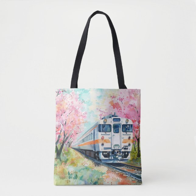 Bolsa Tote Um Trem na Primavera (Frente)
