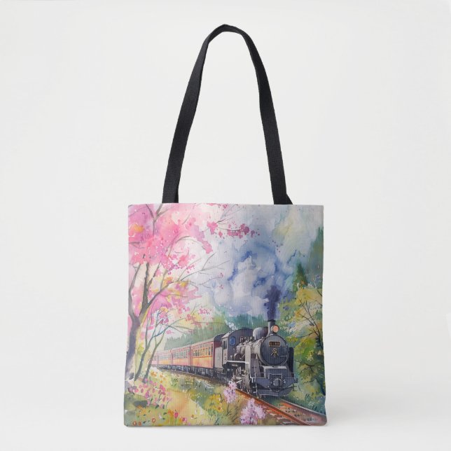 Bolsa Tote Um Trem na Primavera (Frente)