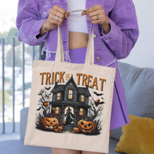 Bolsa Tote Um truque ou uma noite de tratamento numa casa ass