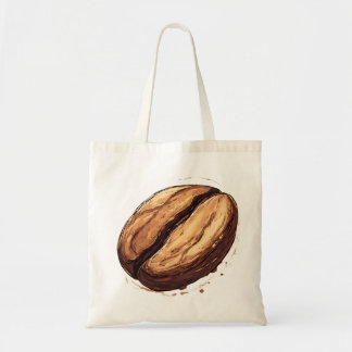 Bolsa Tote Um Único Grão de Café Isolado