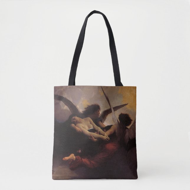 Bolsa Tote Uma Alma Levada ao Céu por Bouguereau (Frente)