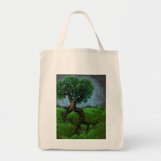 Bolsa Tote Uma árvore em um morro (Frente)