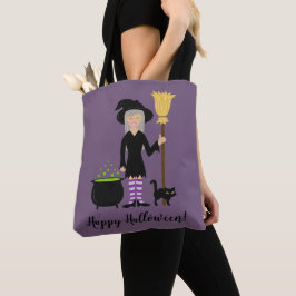 Bolsa Tote Uma Bruxa Bonita E Um Texto Feliz Para O Dia Das B