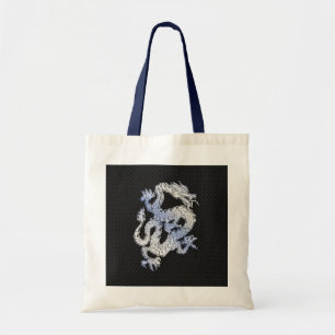 Bolsa Tote Uma expressão do dragão no impressão preto da p
