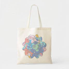 Bolsa Tote Uma flor feita de manchas de tinta