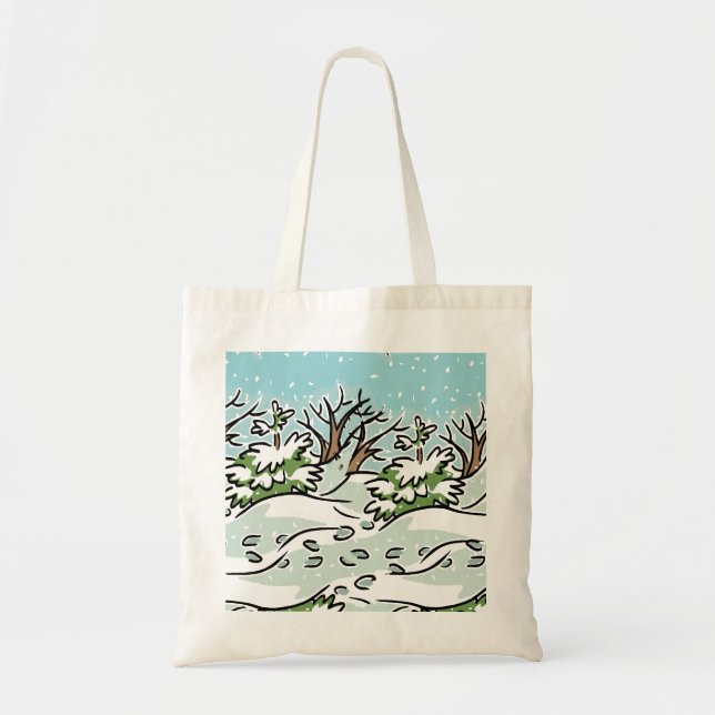 Bolsa Tote Uma Floresta Neve - (Frente)