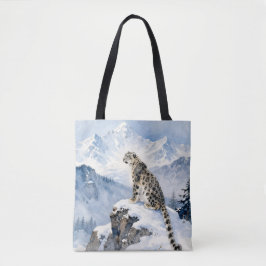 Bolsa Tote Uma Leopardo-das-Neves no Pico Nevado